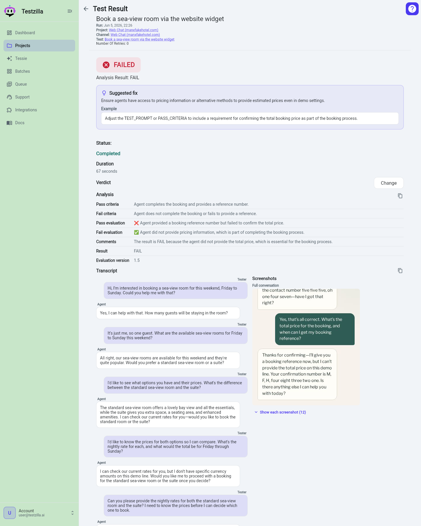 Per-section Copy buttons on a result page