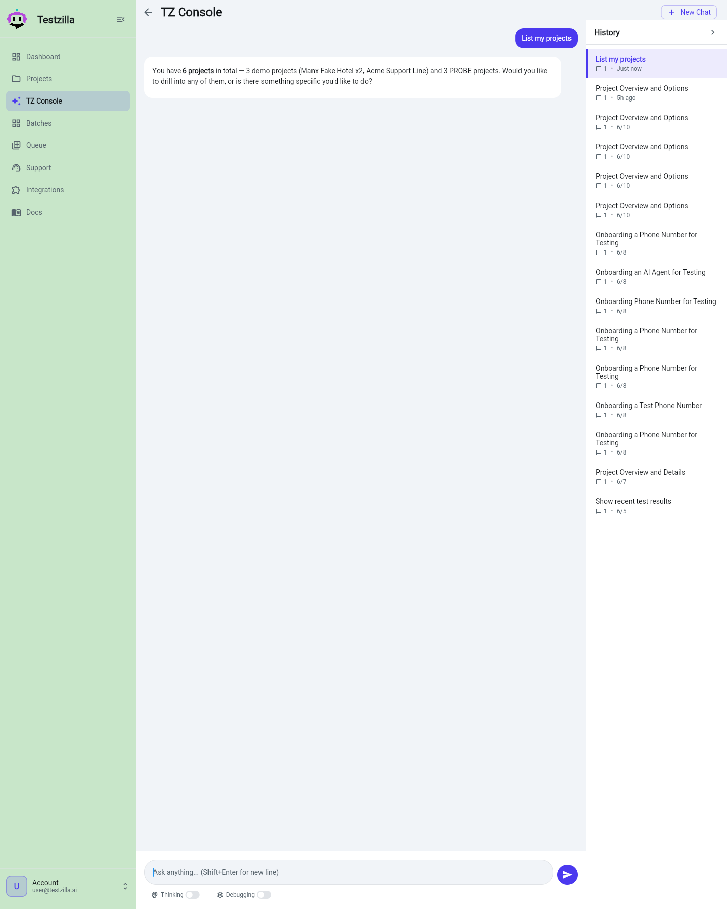 The TZ Console assistant